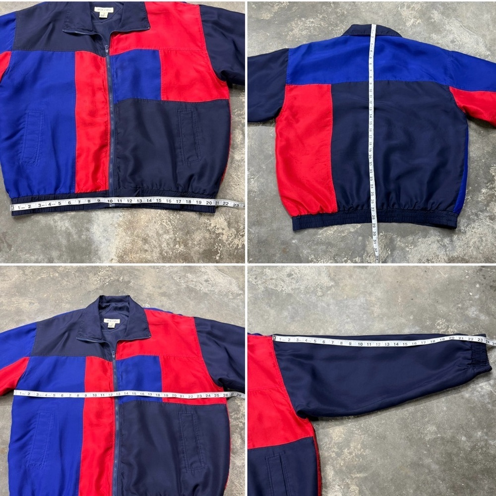 Vintage Bogari Silk Colorblock Full Zip Jacket Windbreaker - Picture 8 of 8